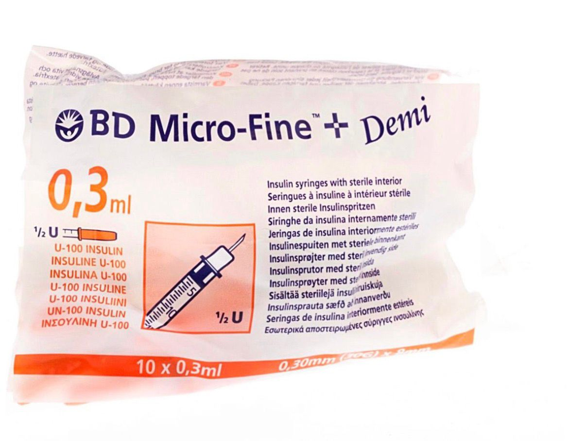 BD Micro-Fine+ Demi insulin syringe 0.3 ml - pack of 10